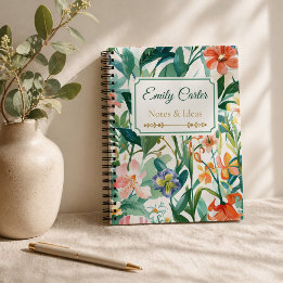 Cuaderno Nombre Floral Botánico Personalizado