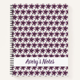 Cuaderno Nombre floral de ciruela moderna