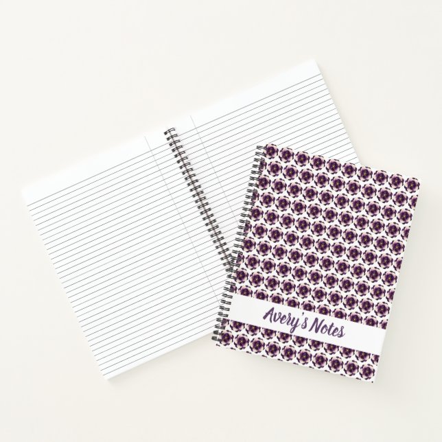 Cuaderno Nombre floral de ciruela moderna (Interior)