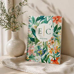 Cuaderno Nombre Floral Personalizado