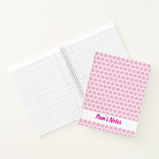 Cuaderno Nombre floral rosado moderno