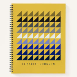 Cuaderno Nombre Geométrico Colorido Personalizado Amarillo