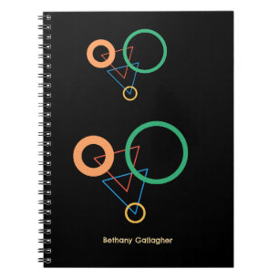 Cuaderno Nombre geométrico personalizado moderno con formas