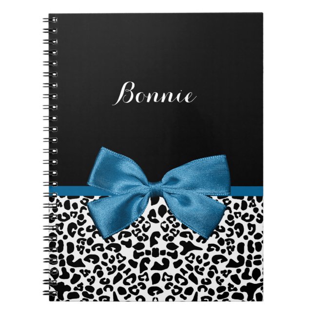 Cuaderno Nombre Giro Leopardo Imprimir Bonito Cobalt Azul C (Frente)