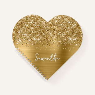 Cuaderno Nombre Glam Glittery Gold