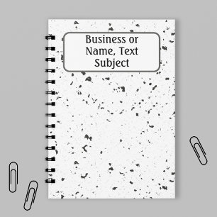 Cuaderno Nombre, Gris y Negro, pequeñas gotas de mármol Ter