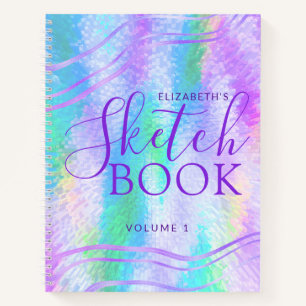 Cuaderno Nombre holográfico morado irlandés de Sketchbook