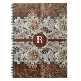 Cuaderno Nombre inicial del cuero del país occidental y el