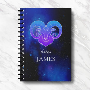 Cuaderno Nombre mágico con bloc de notas Aries de signo Zod