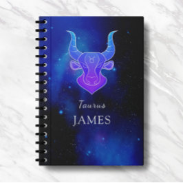 Cuaderno Nombre mágico con signo de zodiaco Taurus Notebook