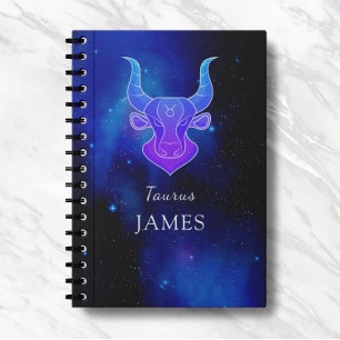 Cuaderno Nombre mágico con signo de zodiaco Taurus Notebook