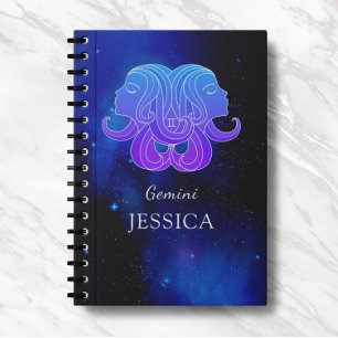 Cuaderno Nombre mágico con signo zodiaco para portátil Gemi