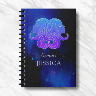 Cuaderno Nombre mágico con signo zodiaco para portátil Gemi