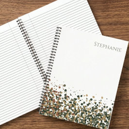 Cuaderno Nombre Minimalista Confeti Tono Tierra