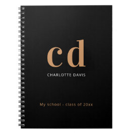 Cuaderno Nombre minimalista de las iniciales del monograma 