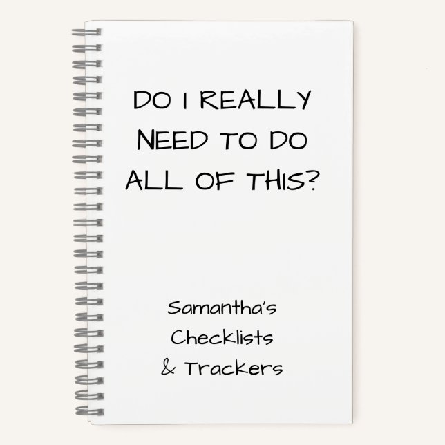 Cuaderno Nombre Minimalista gracioso blanco para hacer list (Anverso)