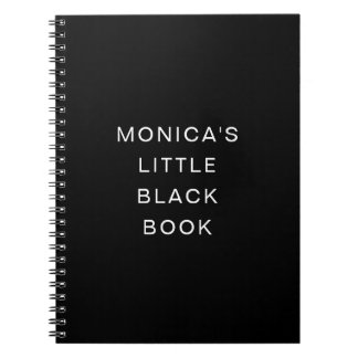 Cuaderno Nombre Minimalista moderno Pequeño negro