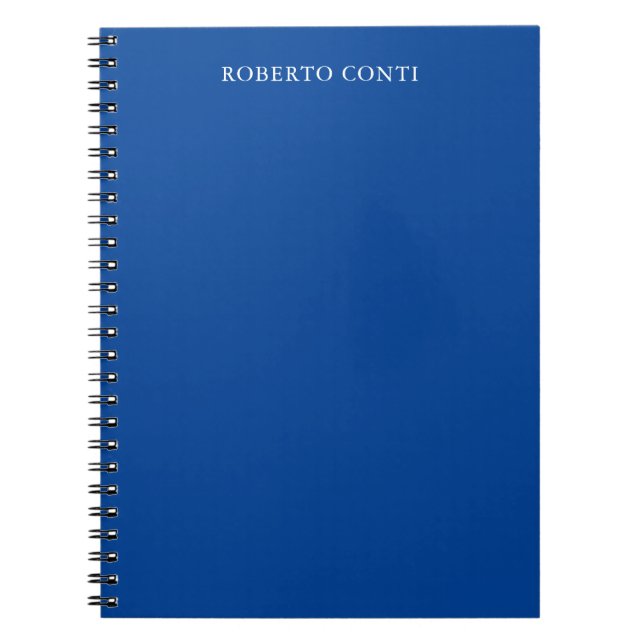 Cuaderno Nombre minimalista moderno único azul (Frente)