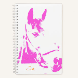 Cuaderno NOMBRE moderno de caballo rosado Foto de Chicas de