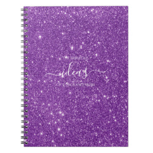 Cuaderno Nombre moderno de la escritura purpurina púrpura