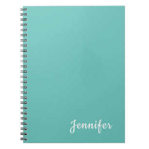 Cuaderno Nombre moderno minimalista chic azul claro de moda