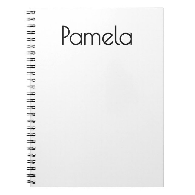 Cuaderno Nombre moderno profesional en blanco y negro minim (Frente)