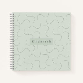 Cuaderno Nombre Moderno Verde Sage