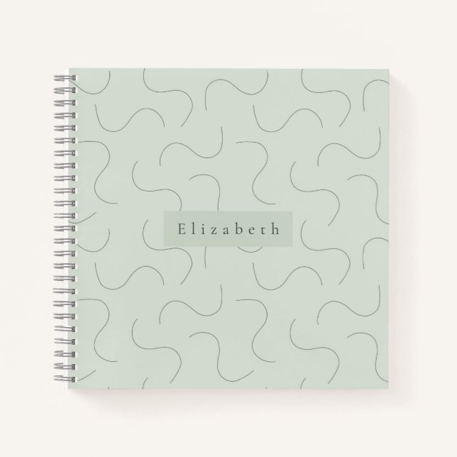 Cuaderno Nombre Moderno Verde Sage (Anverso)