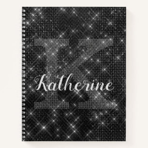 Cuaderno Nombre monograma de la Moda de espuma de diamante 