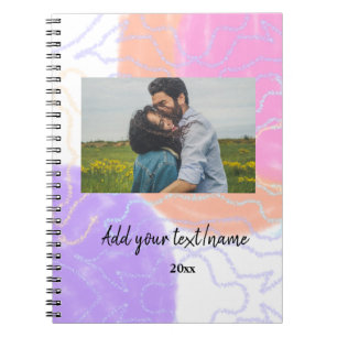 Cuaderno nombre monograma de pareja personalizado minimalis