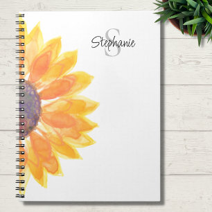 Cuaderno Nombre Monograma Girasol