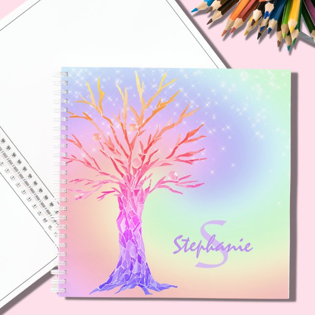 Cuaderno Nombre Monograma Girly Rainbow Sparkbook Sketchboo (Subido por el creador)