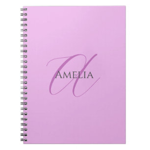 Cuaderno Nombre Monograma Letra Inicial Orquídea y Lila