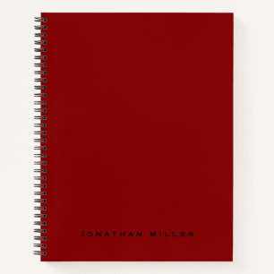 Cuaderno Nombre monogramado profesional simple   Rojo