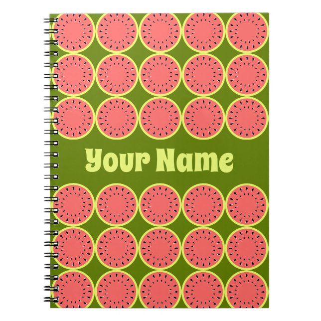 Cuaderno Nombre múltiple rosa de la sandía (Frente)