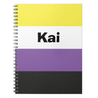 Cuaderno Nombre o monograma de marca de orgullo no binario