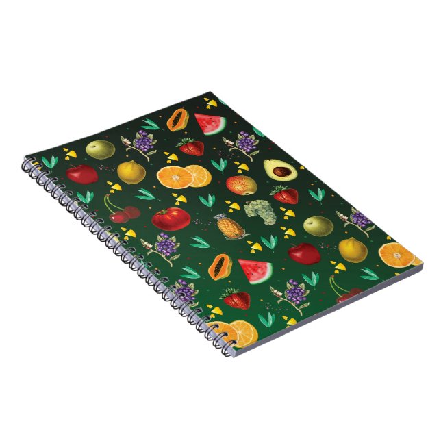Cuaderno Nombre Personal Frutas Tropicales Y Verduras (Lado Derecho)