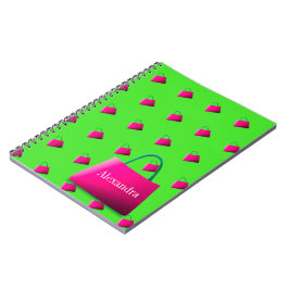 Cuaderno Nombre personal Modern Lime Green