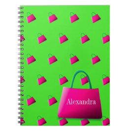 Cuaderno Nombre personal Modern Lime Green