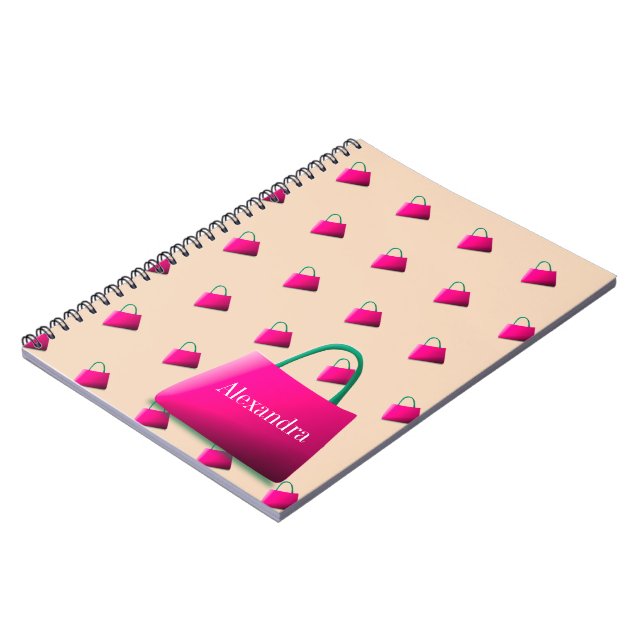 Cuaderno Nombre personal Modern Pastel Naranja (Lado Izquierdo)