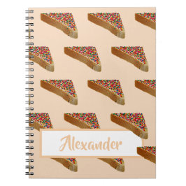 Cuaderno Nombre Personal Moderno Pastel Naranja Pan de hada