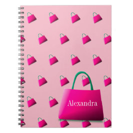 Cuaderno Nombre personal rosa moderno