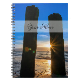 Cuaderno Nombre personalizable amante del océano playa atar