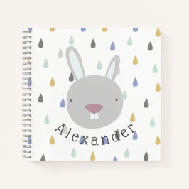Cuaderno Nombre personalizable conejo lindo