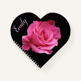 Cuaderno nombre personalizable Emily rosa floral rosa preci