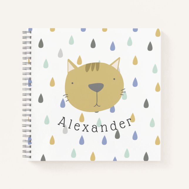 Cuaderno Nombre Personalizable Gato Bonito (Anverso)