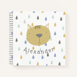 Cuaderno Nombre personalizable gato lindo