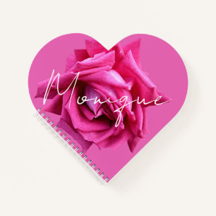 Cuaderno nombre personalizable Monique floral rosa bonita r