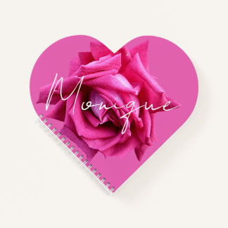 Cuaderno nombre personalizable Monique floral rosa bonita r
