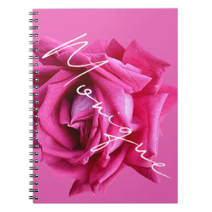 Cuaderno nombre personalizable Monique rosa caliente rosa f
